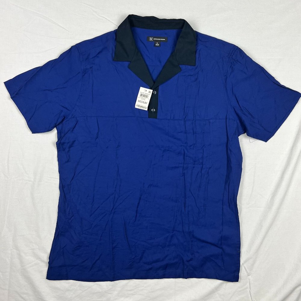 INC INTERNATIONAL CONCEPTS BLUE AND BLACK SHORT SLEEVE TEE